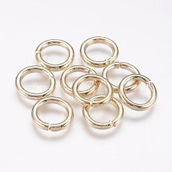 Iron Open Jump Rings, Light Gold, 12 Gauge, 12x2mm, Inner Diameter: 8mm, about 54pcs/50g(X-IFIN-F136-01LG)