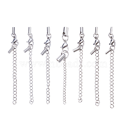 304 Stainless Steel Curb Chain Extender, with Cord Ends and Lobster Claw Clasps, Stainless Steel Color, 25~42.5mm, 14sets/box(STAS-UN0012-29)