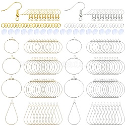 DIY Brass Geometry Hoop Earring Making Kit, Mixed Color, 17~19x16~18x0.8mm, Hole: 2mm(DIY-YW0008-60)