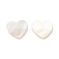 White Shell Cabochons, Heart, White, 7x8x1mm(SSHEL-C008-12)