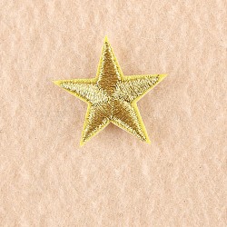 Computerized Embroidery Cloth Iron on/Sew on Patches, Costume Accessories, Appliques, Star, Goldenrod, 3x3cm(X-DIY-F030-11-17)