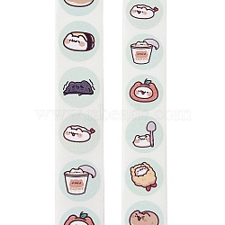 Self Adhesive Paper Stickers,  Food Sticker Labels, Gift Tag Stickers, Food, 25mm 500pcs/roll(DIY-R084-11A)