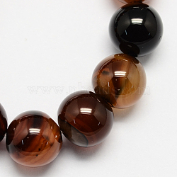 Natural Agate Bead Strands, Dyed, Round, Natural Agate, 10~11mm, Hole: 1mm, 39pcs/strand, 15.7 inch(G-R173-10mm-05)
