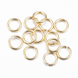 304 Stainless Steel Open Jump Rings, Real 18K Gold Plated, 22 Gauge, 4x0.6mm, Inner Diameter: 3mm(X-STAS-H558-04G)