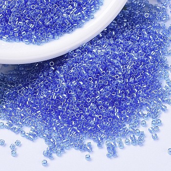 MIYUKI Delica Beads, Cylinder, Japanese Seed Beads, 11/0, (DB1230) Transparent Azure Luster, 1.3x1.6mm, Hole: 0.8mm, about 2000pcs/10g