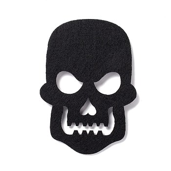 Wool Felt Skull Party Decorations, Halloween Themed Display Decorations, for Decorative Tree, Banner, Garland, Black, 101x71x2mm