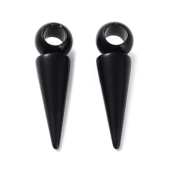 201 Stainless Steel Pendants, Cone Charm, Black, 21x5.5~6mm, Hole: 3.2mm