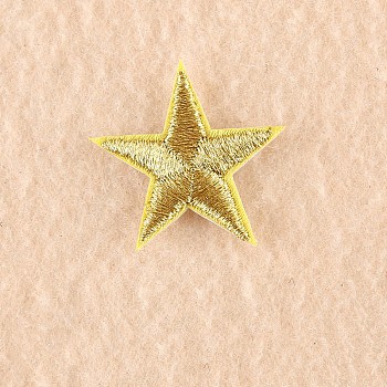 Computerized Embroidery Cloth Iron on/Sew on Patches, Costume Accessories, Appliques, Star, Goldenrod, 3x3cm