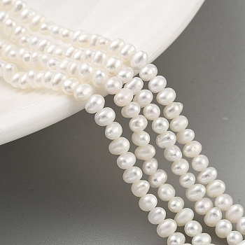 Natural Cultured Freshwater Pearl Beads Strands, Potato, Old Lace, 2.8~3.2mm, Hole: 0.5mm, about 70pcs/strand, 7.68 inch(19.5cm)