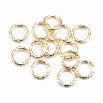 304 Stainless Steel Open Jump Rings, Real 18K Gold Plated, 22 Gauge, 4x0.6mm, Inner Diameter: 3mm