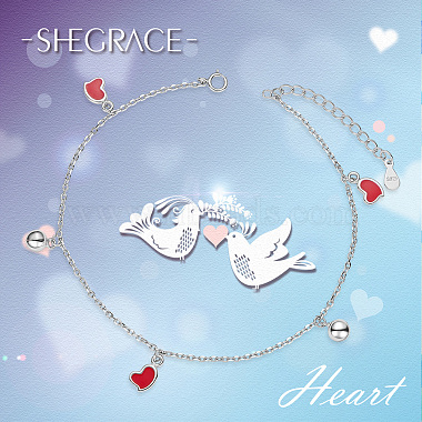 Shegrace 925 bracelets de cheville en argent sterling(JA124A)-3