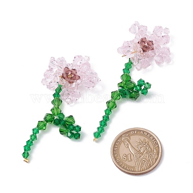 Imitation Austrian Crystal Flower of Life Dangle Stud Earrings(X1-EJEW-TA00029-01)-4