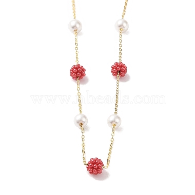 Plastic Imitation Pearl Beads  Beads Necklace(BJEW-B078-04G)-3