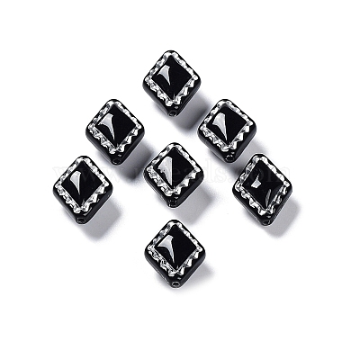 Black Rhombus Acrylic Beads