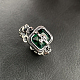 Rectangle Cubic Zirconia Solitaire Ring(SKUL-PW0002-027S-02)-1