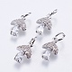 Brass Micro Pave Cubic Zirconia Charms(X-RB-I077-25P-RS)-1