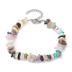 Natural & Synthetic Mixed Gemstone Chips Beaded Bracelet(BJEW-JB09686-07)-1