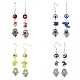 4 Pairs 4 Style Natural Mixed Gemstone Dangle Earrings(EJEW-TA00371)-1