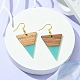 Resin & Walnut Wood Triangle Dangle Earrings(EJEW-JE05505-03)-3
