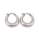 Non-Tarnish Ring 304 Stainless Steel Hoop Earrings(EJEW-O032-13P)-1