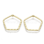 Alloy Pendants, Pentagon Ring, Light Gold, 25x25.5x2mm, Hole: 1.4mm(PALLOY-S132-036B-G)