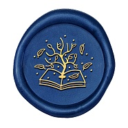 DIY Wood Wax Seal Stamp, Scrapbook Brass Stamps, Book Pattern, 25mm(AJEW-WH0130-452)