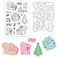 Globleland 2Pcs 2 Style PVC Plastic Stamps, for DIY Scrapbooking, Photo Album Decorative, Cards Making, Stamp Sheets, Squirrel Pattern, 16x11x0.3cm, 1pc/style(DIY-GL0001-97)