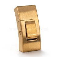 Vacuum Plating 304 Stainless Steel Bayonet Clasps, Rectangle, Golden, 25x13mm, Hole: 10x3mm(STAS-I171-10G)