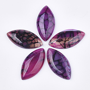 Natural Brazilian Agate Cabochons, Dyed, Horse Eye, Medium Violet Red, 38~40x19~20x6~7mm(G-S349-24B)
