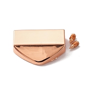 Alloy Bag Decorative Edge Buckles, Belt End Tip Hardwares, with Iron Screws, Rose Gold, 1.8x2.65x0.6cm, Hole: 2.5mm(FIND-WH0143-75RG)