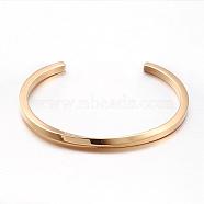 304 Stainless Steel Cuff Bangles, Golden, 1-7/8 inch~2-1/2 inch(46~62mm)(BJEW-D434-05G)
