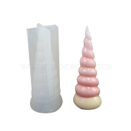Silicone Molds, Resin Casting Molds, For UV Resin, Epoxy Resin Jewelry Making, Unicorn Horn, White, 5.1x2.2cm(DIY-F026-D03)