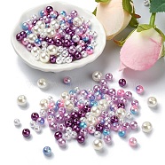 5 Colors ABS Plastic Imitation Pearl Beads, Round, Slate Blue, 5~8x5~8mm, Hole: 1.5~2.3mm(KY-YW0001-63D)