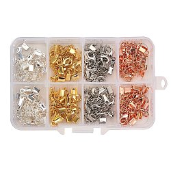 PandaHall Elite 4 Mixing Colors Brass Chain Extender And Lobster Claw Clasps Drop End for Craft 1 Box(KK-PH0017-02)