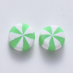 Handmade Polymer Clay Beads, No Hole/Undrilled, Candy, Medium Spring Green, 9~11x4.5~6mm(CLAY-R084-01J)