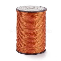 Round Waxed Polyester Thread String, Micro Macrame Cord, Twisted Cord, for Leather Sewing Stitching, Chocolate, 0.8mm, about 54.68 Yards(50m)/Roll(YC-D004-02E-043)