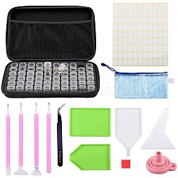 14 Styles DIY Rhinestones Plastic Beads Display Storage Box, with Tray Plate, DIY Rhinestones Picker Tools, Hopper, Plastic Scraper Tool, DIY 5D Diamond Embroidery Pen, PVC Plastic Pen Bag, Mixed Color, 14style/bag(DIY-SZ0003-29)