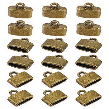 100pcs Tibetan Style Alloy Cord Ends, Lead Free & Cadmium Free, Antique Bronze, 10x11.5x5mm, Hole: 2mm, Inner Diameter: 9x3mm