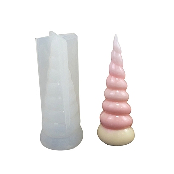 Silicone Molds, Resin Casting Molds, For UV Resin, Epoxy Resin Jewelry Making, Unicorn Horn, White, 5.1x2.2cm