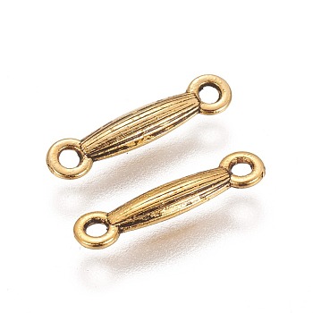 Tibetan Style Bar Links connectors, Antique Golden, Lead Free & Cadmium Free & Nickel Free, 18x3.5x3mm, Hole: 2mm