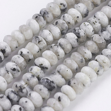 4mm Rondelle Snowflake Obsidian Beads