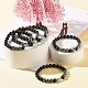 Natural Obsidian & Non-Magnetic Synthetic Hematite Round Beads Stretch Bracelet for Men Women(BJEW-JB06968)-3