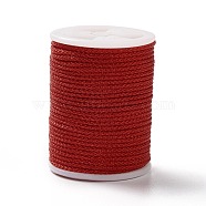 Braided Nylon Threads, Mambo Thread, with Spool, for Jewelry Making, Round, Red, 1mm, about 6 yards/roll(NWIR-D056-01C)