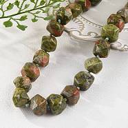 Natural Unakite Nuggets Beaded Necklaces for Women Men, 20.08~21.26 inch(51~54cm)(NJEW-K388-01U)