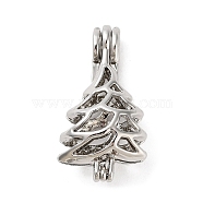 Alloy Bead Cage Pendants, Hollow Cage Charms for Chime Ball Pendant Making, Platinum, Tree, 29x16x10mm, Hole: 3x4mm(FIND-M012-01C-P)