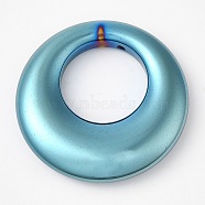 Electroplated Synthetic Non-magnetic Hematite Pendants, Ring Charms, Blue Plated, 29x5.5mm, Hole: 1mm(G-E597-03)