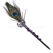 Feather Amethyst Magic Wand, Party Decorations, 300mm(PW-WG27908-04)