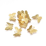 Iron Charms, Butterfly, Golden, 10.8x13.2x0.3mm, Hole: 1.5mm(X-IFIN-P016-01G)