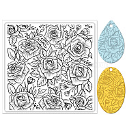 Silicone Clay Texture Mat, Clay Modeling Pattern Pad, June Rose, 140x140x3mm(AJEW-WH0447-009)