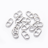 201 Stainless Steel Links Connectors, Soda Tab/Pull Tab, Stainless Steel Color, 23x12x2mm(STAS-L234-028P)